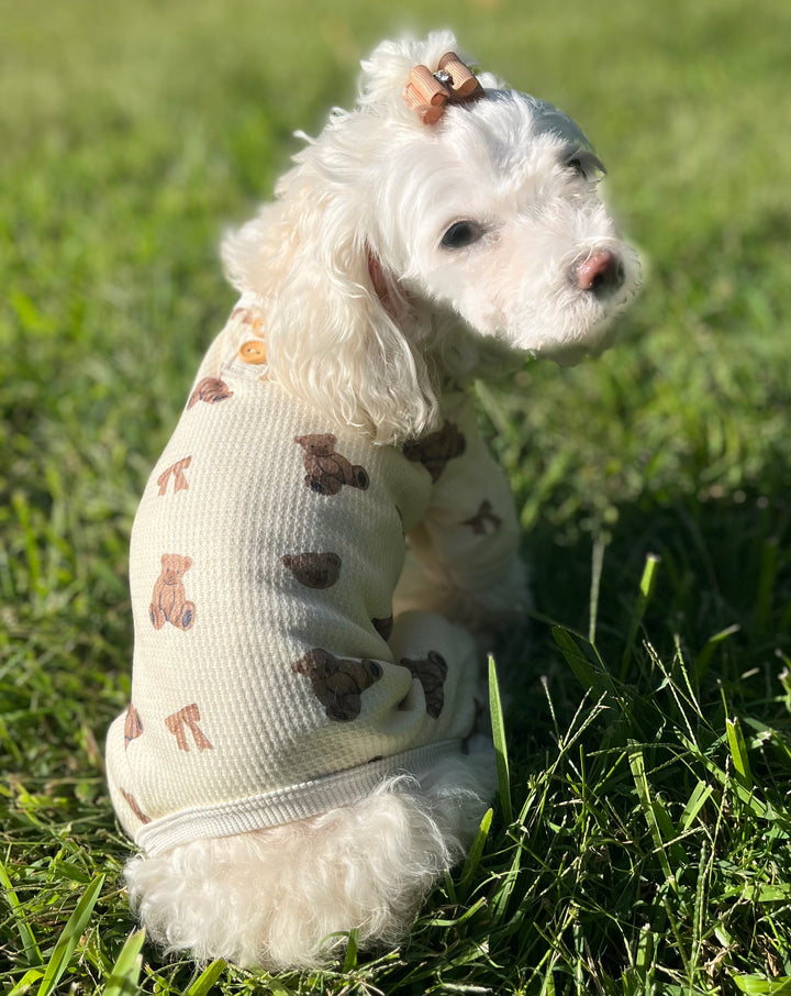 Teddy Bear Dog Pajamas | Luxury Cozy Pet Sleepwear