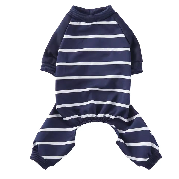 🌙 Luxe Striped Dog Pajamas | Cozy Sleepwear for Small Dogs