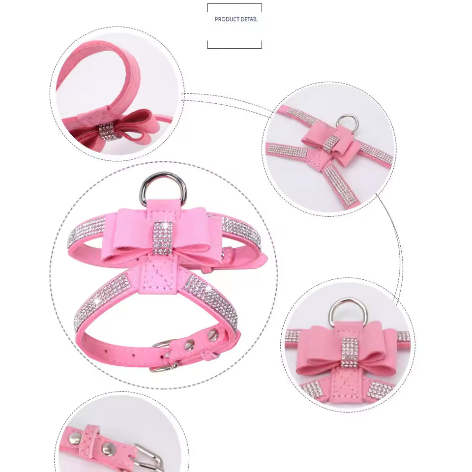 The Velvet Leather Bling Harness