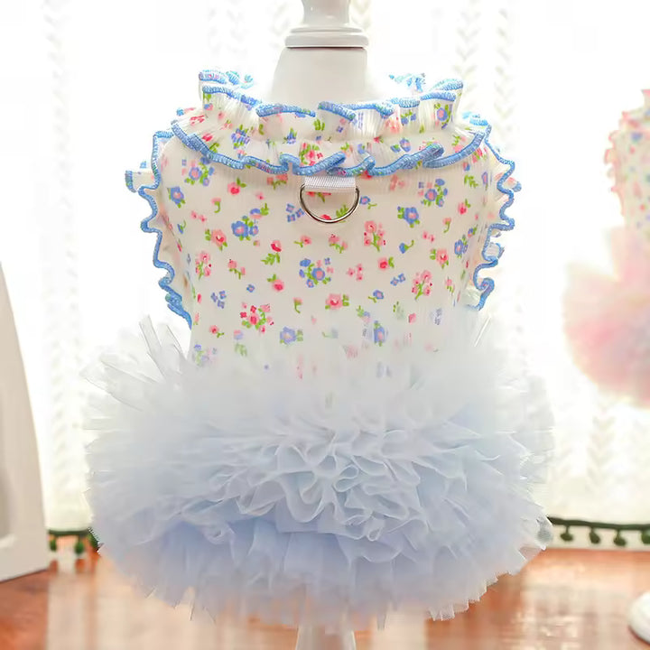 Ballerina Dog Dress | Elegant Harness Tutu for Dogs - Available in Light Blue and Pastel Pink
