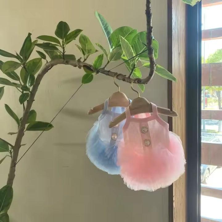 👑 Cinderella Dog Dress | Luxury Princess Tutu for Small Dogs