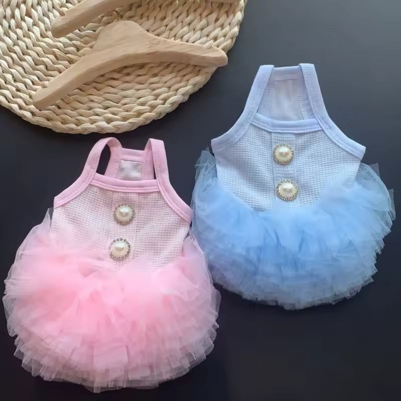 👑 Cinderella Dog Dress | Luxury Princess Tutu for Small Dogs