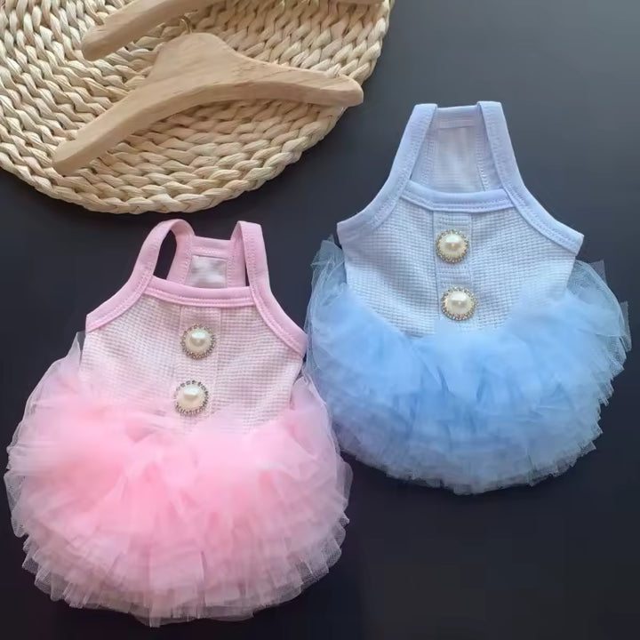 👑 Cinderella Dog Dress | Luxury Princess Tutu for Small Dogs