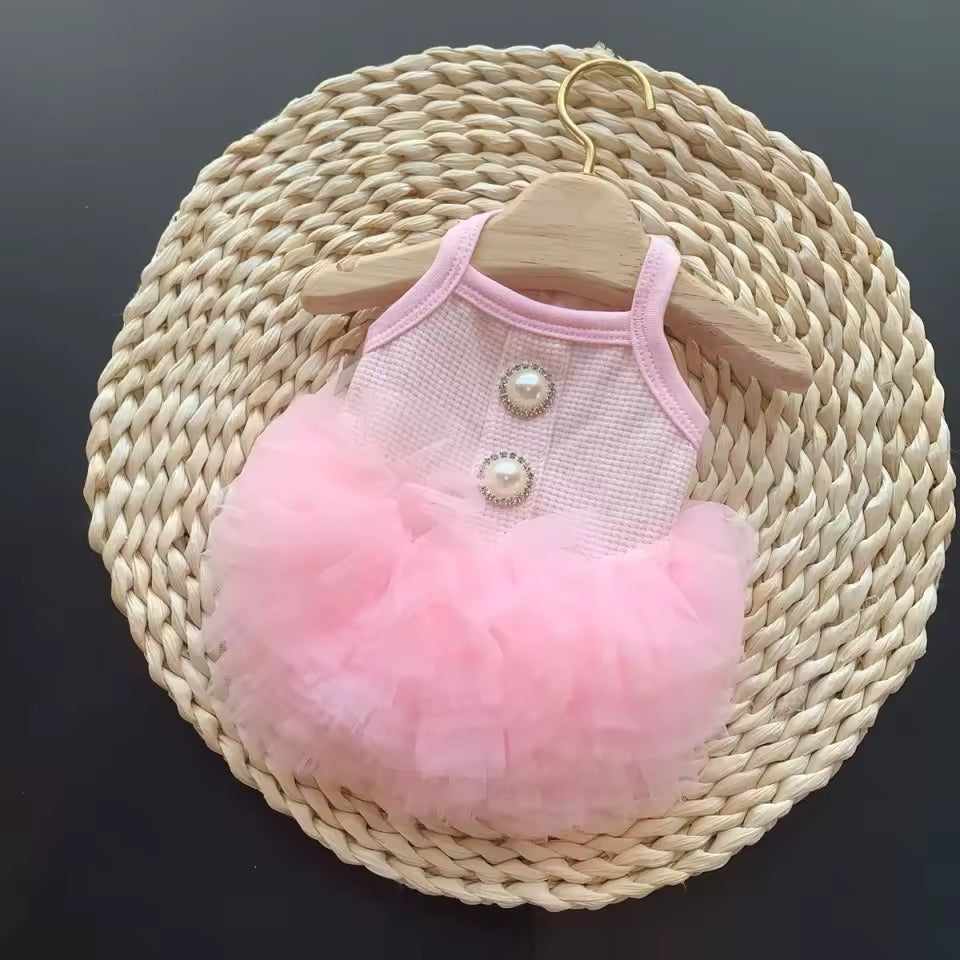👑 Cinderella Dog Dress | Luxury Princess Tutu for Small Dogs