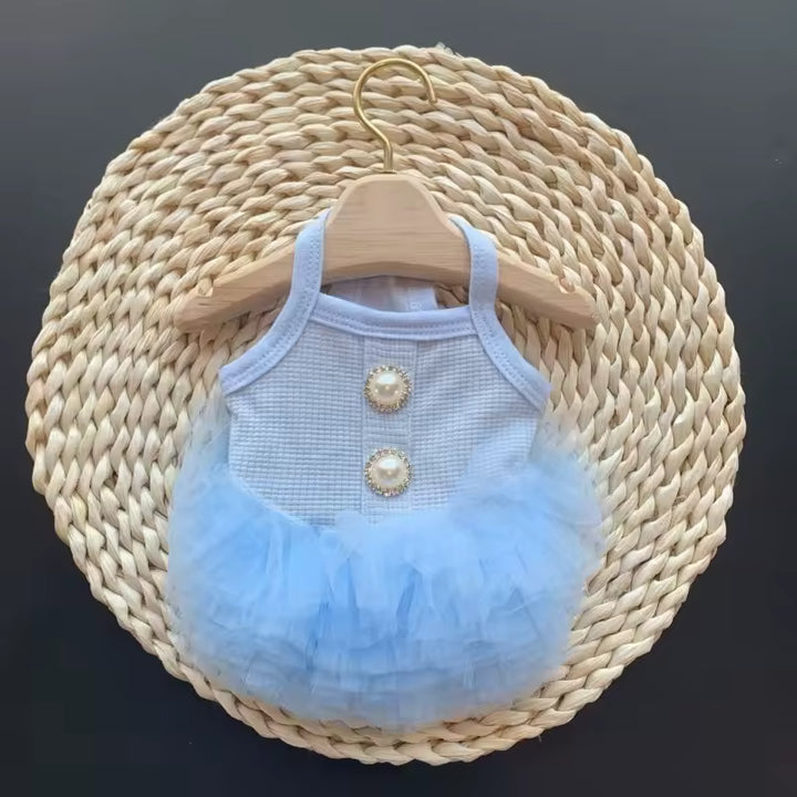 👑 Cinderella Dog Dress | Luxury Princess Tutu for Small Dogs