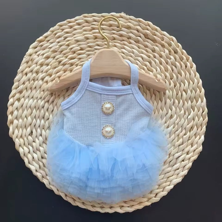 👑 Cinderella Dog Dress | Luxury Princess Tutu for Small Dogs