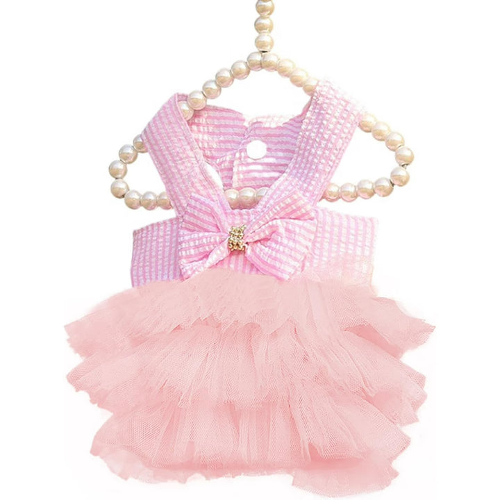 🎀 Pink Ruffled Dog Dress | Luxury Princess Tutu Dress for Small Dogs