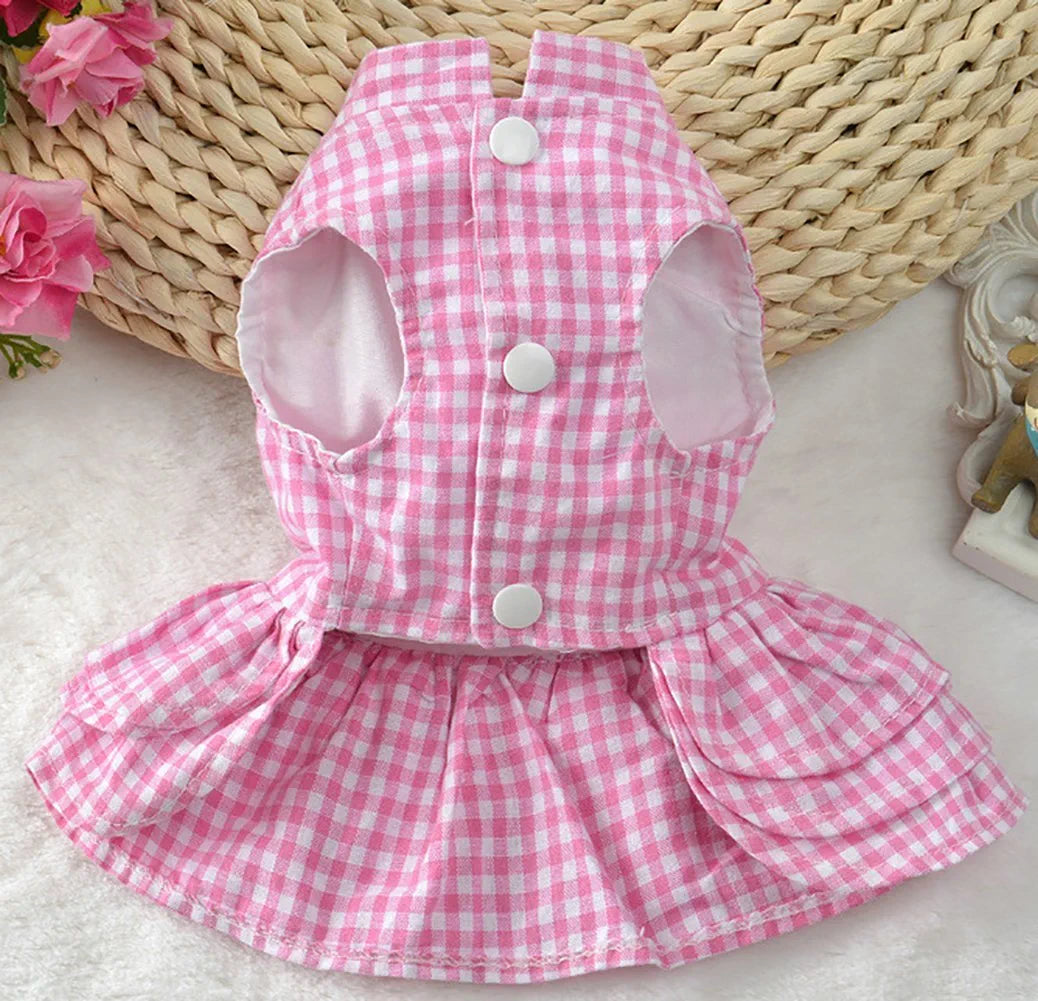 The Summer Gingham Dress - Pink - Pretty Paws Luxury Couture
