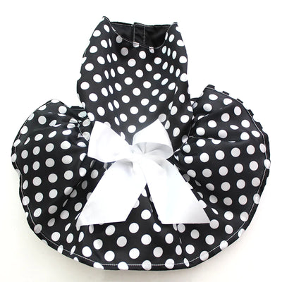 The Black & White Dots Dog Dress - Pretty Paws Luxury Couture