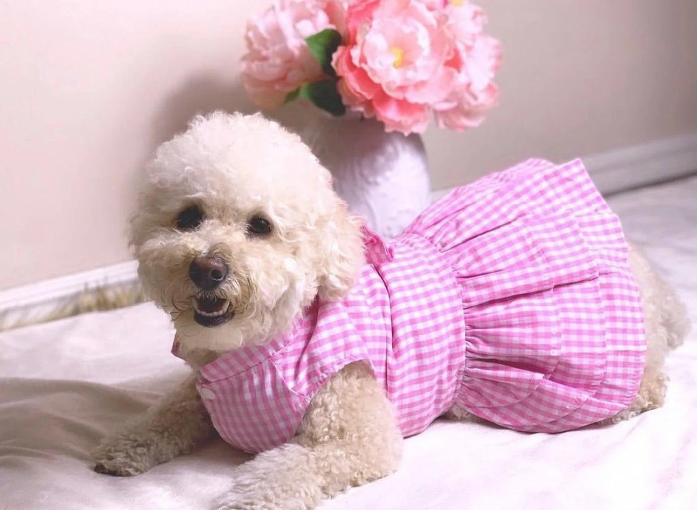 The Summer Gingham Dress - Pink - Pretty Paws Luxury Couture