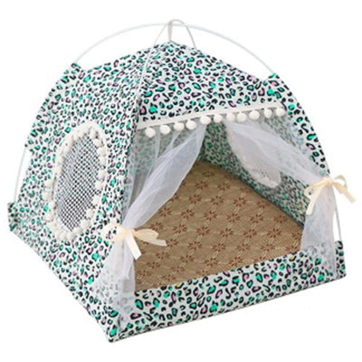 Canopy Tent - Blue Cheetah Print - Pretty Paws Luxury Couture